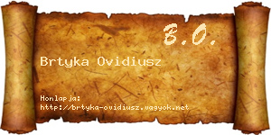 Brtyka Ovidiusz névjegykártya